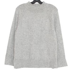 Loft Womens Sweater Preppy Classic Capsule Cozy Mockneck Gray Small GM